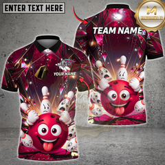 Maxcorners Bowling Crazy Strike Multicolor Customized Name, Team Name 3D Shirts