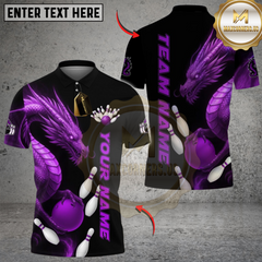 Maxcorners Dragon Bowling Design Multioptions Personalized Name, Team Name Unisex 3D Shirts