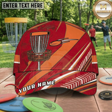 (7 Colors) Maxcorners Disc Golf Dynamic Stripe Chain Basket Personalized Name 3D Cap LM3009
