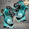 Maxcorners Fireball Swing Golf Polo Shirt, Customized Name & Team Name 3D Shirts (4 Colors)