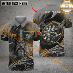 MaxCorners Darts Viking Customized Name, Team Name 3D Polo Shirt