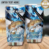 Maxcorners Fishing Tumbler Blue Camouflage Lightning Design Personalized Name Tumbler (13 Species)