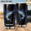 Maxcorners Fishing Tumbler Black Gold Honeycomb Shield Design Personalized Name Tumbler (13 Species)