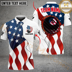 Maxcorners Billiard 8-Ball Fire American Flag Personalized Name 3D Unisex Shirt
