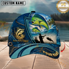 Maxcorners Fishing Ocean Patch Personalized Name 3D Cap