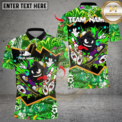 Maxcorners Bowling Cartoon Skater Multioptions Personalized Name, Team Name Unisex 3D Shirts