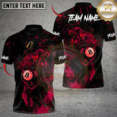 Maxcorners Billiards Midnight Tiger Strike 8 Ball Multicolor Customized Name, Team Name 3D Shirt