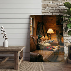 Maxcorners Duck Canvas Cozy Cabin Living Room Popcorn Canvas Wall Art