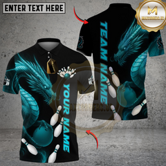 Maxcorners Dragon Bowling Design Multioptions Personalized Name, Team Name Unisex 3D Shirts