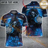 Maxcorners Custom Darts Team Jersey, Skull Darts With Flaming Dartboard Personalization Name And Team Name