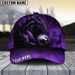 Maxcorners Billiard Ball 8 Aero Dragon Personalized Name 3D Cap (6 Colors)