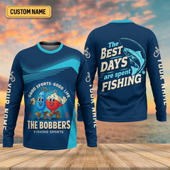 Maxcorners The Best Days Are Spent Fishing, The Bobber Fishing Sports, SPF Shirt For Men, Fishing Shirts For Men
