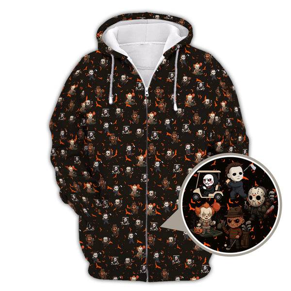 Maxcorners Pattern Golf Shirt For Golfer, Halloween Golf Shirt, Crazy Golf Shirt For Men, Funny Golf Shirt Of Halloween