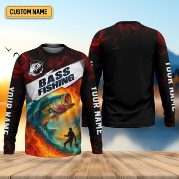 Maxcorners Fire Fishing Hooded UPF Shirt, Fishing Jersey, Long Sleeve Fishing Shirts, Gift For Fisherman