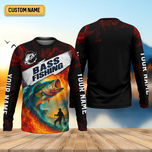 Maxcorners Fire Fishing Hooded UPF Shirt, Fishing Jersey, Long Sleeve Fishing Shirts, Gift For Fisherman