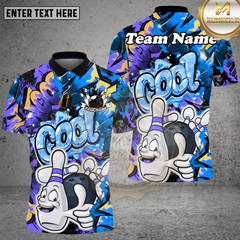 Maxcorners Bowling Ball & Pin Graffiti Art Multioptions Personalized Name, Team Name Unisex 3D Shirt (4 Colors)