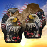 Maxcorners Freedom Fighter Veteran Hooded Hoodie