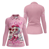 Maxcorners Just A Girl Who Loves Golf And Wine Custom Womens Golf Polo Shirt, Womens Golf Gifts