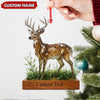 Maxcorners Personalized Geometric Deer Christmas Ornament, Custom Name Buck Hunter Gift, Crystal Style Woodland Holiday Decor MT2411