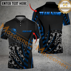 Maxcorners Darts Dragon Spike Bone Mutilcolor Options Personalized Name, Team Name 3D Polo Shirt
