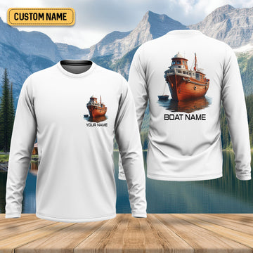 Maxcorners Custom Boat Shirt, Fishing Jersey, SPF Long Sleeve Shirts, Best Fishing Gifts, Mens Casual Shirts