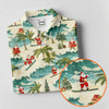 Maxcorners Christmas Santa Surfing Tropical Hawaiian Golf Shirt, Golf Shirts For Women, Performance Golf Shirt LM1507
