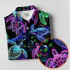 Maxcorners Neon Sea Turtle Ocean Pattern Hawaiian Golf Polo Shirt, Women’s Golf Polo, Ladies Golf Shirts LM1507