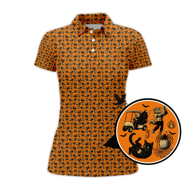 Maxcorners Funny Pattern Golf Shirt, Halloween Golf Shirt For Golfer, Golf Gift For Men
