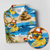 Maxcorners Funny Duck Hawaiian Golf Shirt, Summer Ocean Women's Golf Tops, Ladies Golf Shirts LM1507