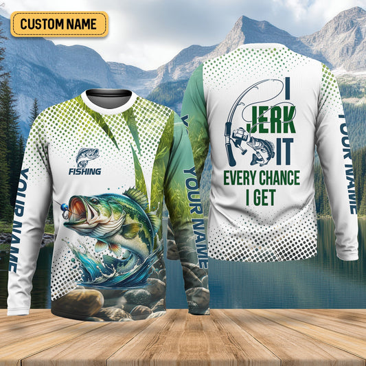 Maxcorners I Jerk It Every Chance I Get, Fishing UPF Shirts, Funny Fishing Shirt, Fishing Shirts For Men
