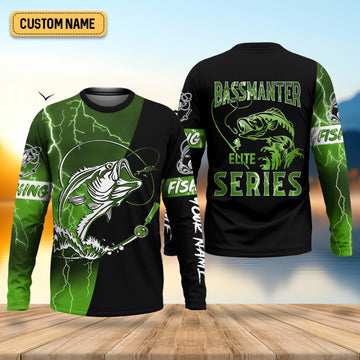 Maxcorners Bassmanter Elite Series, Fishing UV Shirts, Men Jersey, Men Button Down Shirt, Men Long Sleeve Shirt