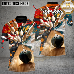 Maxcorners Infinite Bowling Blast Personalized Name 3D Unisex Shirt