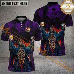 Maxcorners Ball 8, Ball 9 Praise The Hell Billiard Jersey Multicolor Options Personalized Name, Team Name 3D Polo Shirt