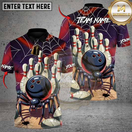 Maxcorners Spider Strike Bowling Personalized Name 3D Unisex Shirt