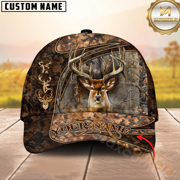 Maxcorners Personalized Wild Buck Camo Hunting 3D Cap, Perfect Gift for Hunter