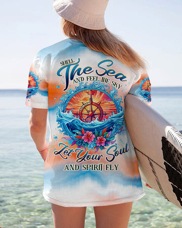 Maxcorners Smell The Sea And Feel The Sky Compass All Over Print LM2101