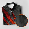 Maxcorners Red Claw Marks Hawaiian Golf Shirt, Scratch Print Women's Golf Tops, Ladies Golf Shirts LM1507