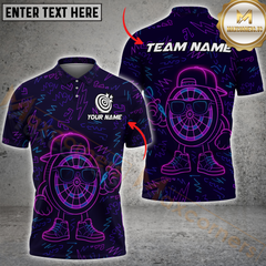 Maxcorners Darts Neon Funny Multicolor Customized Name, Team Name 3D Shirts
