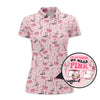 Maxcorners We Wear Pink In October Shirt For Golfer, Pattern Golf Shirt, Breast Cancer Golf Shirt For Women