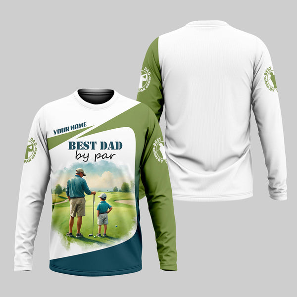 Maxcorners Custom Best Dad By Par Golf Polo Shirt, Father And Son Shirt, Gift For Golfers