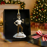 Maxcorners Funny Skeleton Male Golfer Acrylic Ornaments, Golf Christmas Gifts, Funny Golf Presents LM1611