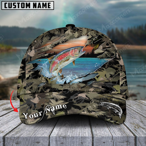 Maxcorners Trout Fishing Lure Camouflage Customized Name 3D Cap