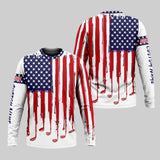 Maxcorners American Flag Custom Golf Polo Shirt, Funny Golf Shirt, Gift For Golfers
