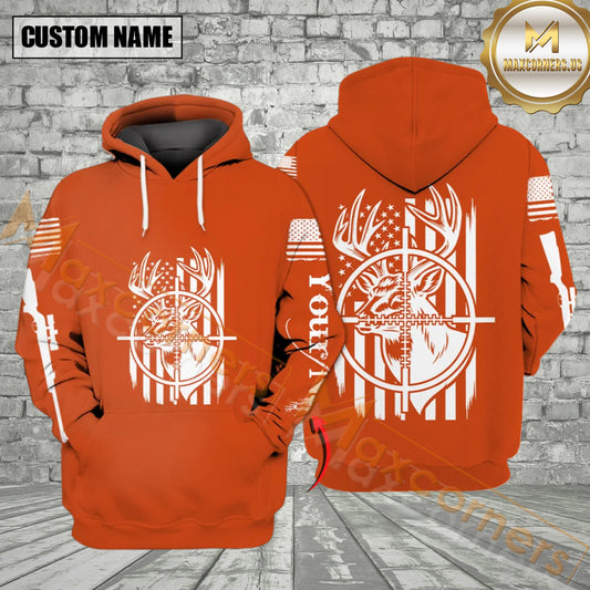 Maxcorners Orange Deer Hunting All Over Print Shirt Best Gift For Hunter
