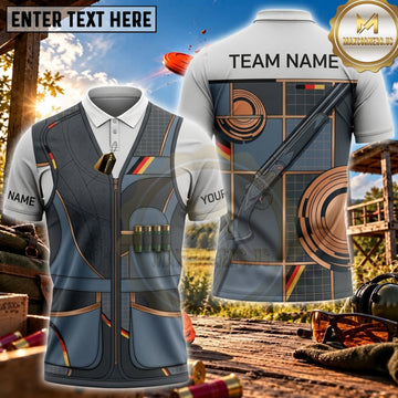 Maxcorners Clay Shooting Geometric Target Utility Vest Personalized Name 3D Unisex Shirt