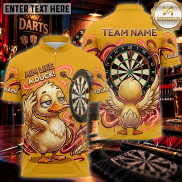 Maxcorners Darts Golden Lion King Bullseye Personalized Name 3D Unisex Shirt