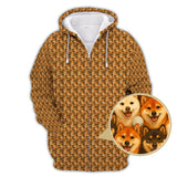 Maxcorners Shiba Inu Golf Shirt, Pattern Golf Shirt For Golfer, Dog Golf Shirt For Men