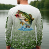 Maxcorners Custom Largemouth Bass Fishing Shirt for Men, Camo Green Angler Shirt, Fishing UPF Shirts