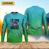 Maxcorners Crappie Mood Green Blue Neon Fishing UPF Shirts, Funny Fishing Shirt, Gift For Fisherman