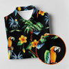 Maxcorners Black Tropical Parrot Palm Flower Pattern Golf Shirt, Women’s Golf Polo, Ladies Golf Shirts, Golf Tops For Women LM1507